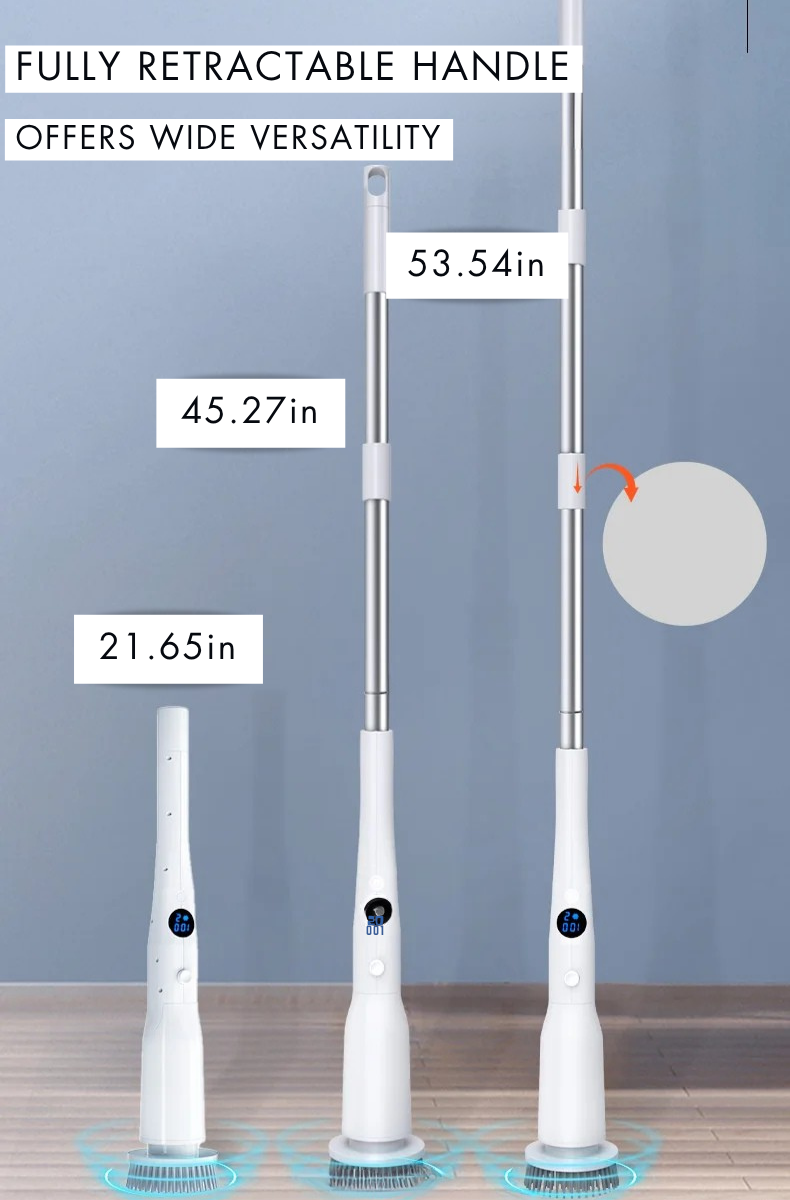Scuva™ CleanSpin PRO Cordless Electric Spin Scrubber With 8 Replaceable Brush Heads