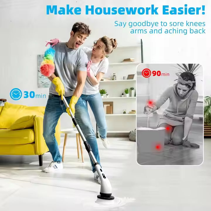 Scuva™ CleanSpin Cordless Electric Spin Scrubber With 9 Replaceable Brush Heads
