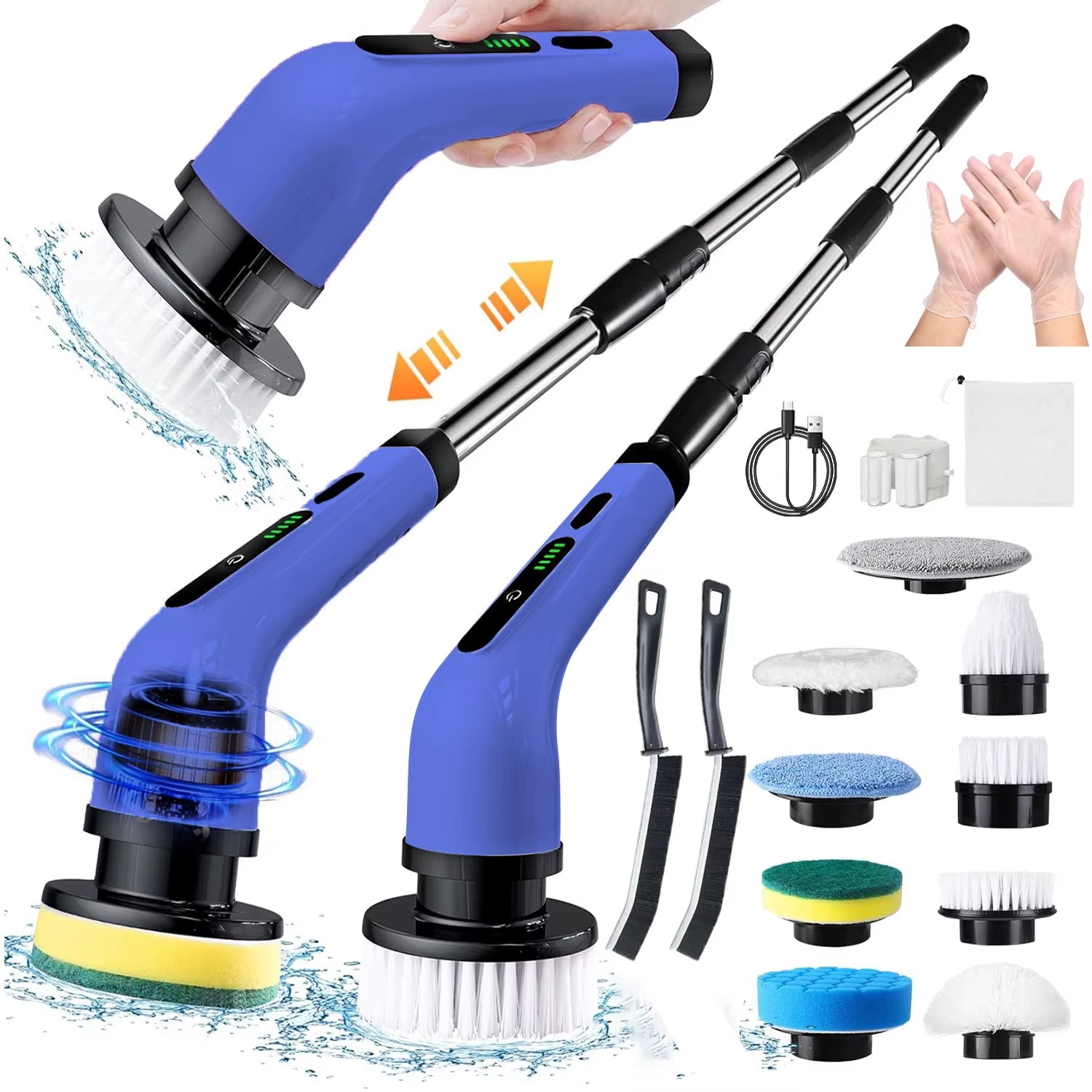 Scuva™ CleanSpin Cordless Electric Spin Scrubber With 9 Replaceable Brush Heads